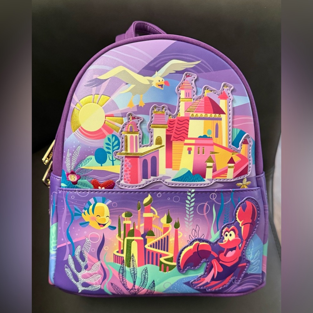 Loungefly NWT Disney Princess Ariel castle mini Backpack - hard tag
